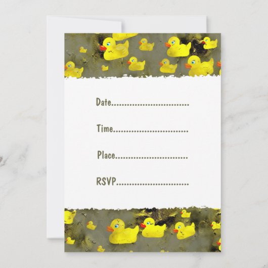 Grunge Ducks, je wordt uitgenodigd, voor mijn Duck Kaart (Achterkant)