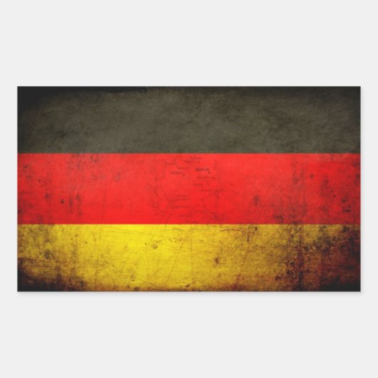 Grunge Duitsland vlag 1 Rechthoekige Sticker (Voorkant)