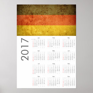Grunge Duitsland Vlag Agenda 2017 Poster