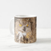 Grunge Eagle Owl Golden Eyes Koffiemok (Voorkant links)