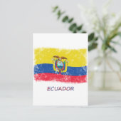 Grunge Ecuador Flag Briefkaart (Staand voorkant)