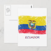 Grunge Ecuador Flag Briefkaart (Voorkant / Achterkant)