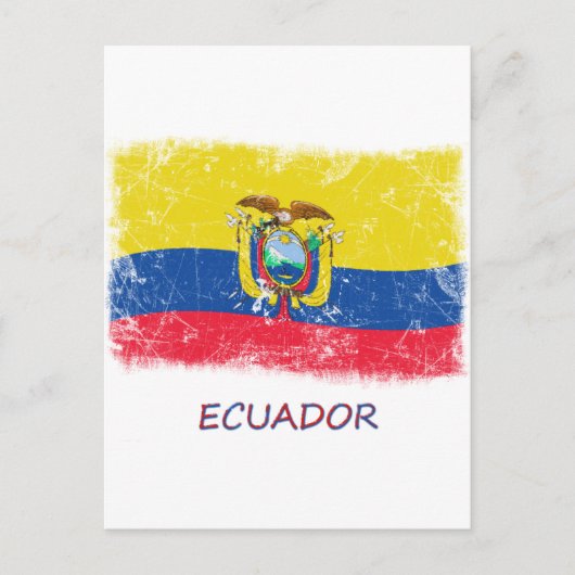 Grunge Ecuador Flag Briefkaart (Voorkant)