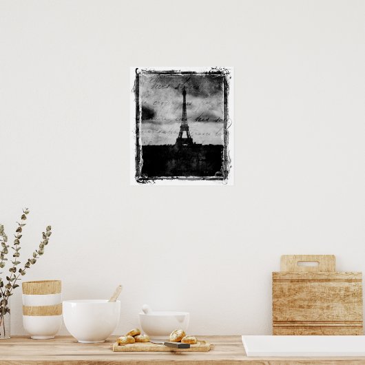 Grunge Edge Paris Poster (Keuken)