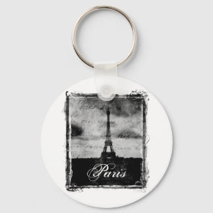 Grunge Edge Textured Paris Sleutelhanger