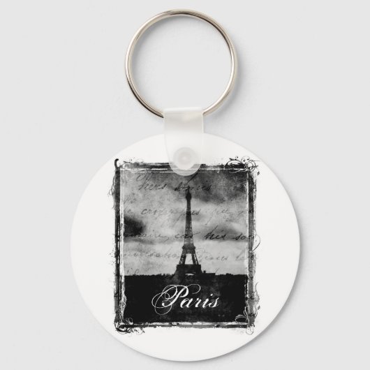 Grunge Edge Textured Paris Sleutelhanger (Voorkant)