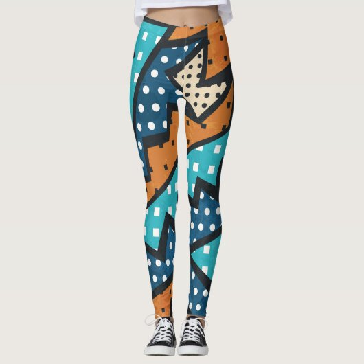 Grunge effect doekpatroon leggings (Voorkant)