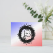 Grunge Eiffeltoren Briefkaart (Staand voorkant)