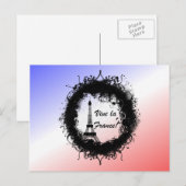 Grunge Eiffeltoren Briefkaart (Voorkant / Achterkant)