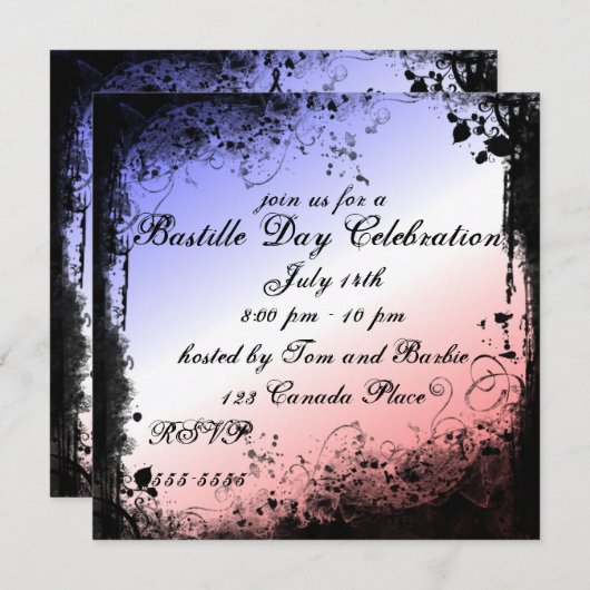 Grunge Eiffeltoren uitnodiging (Voorkant / Achterkant)