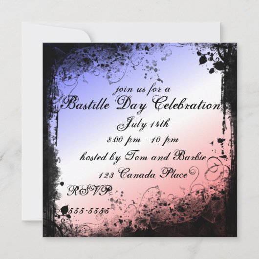 Grunge Eiffeltoren uitnodiging (Voorkant)