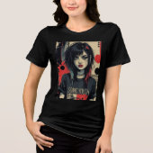 Grunge Emo Girl Tri-Blend Shirt (Voorkant)