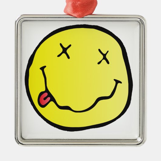grunge emoji metalen ornament (Voorkant)