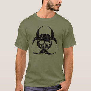 Grunge- en onderdrukkend symbool voor gevaar en sc t-shirt
