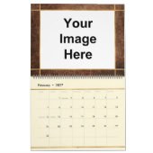 Grunge en Rustic Brown Custom Photo Afbeelding Kalender (Feb 2027)