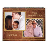 Grunge en Rustic Brown Custom Photo Afbeelding Kalender (Hoes)