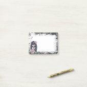 Grunge en schedel post-it® notes (Op bureau)