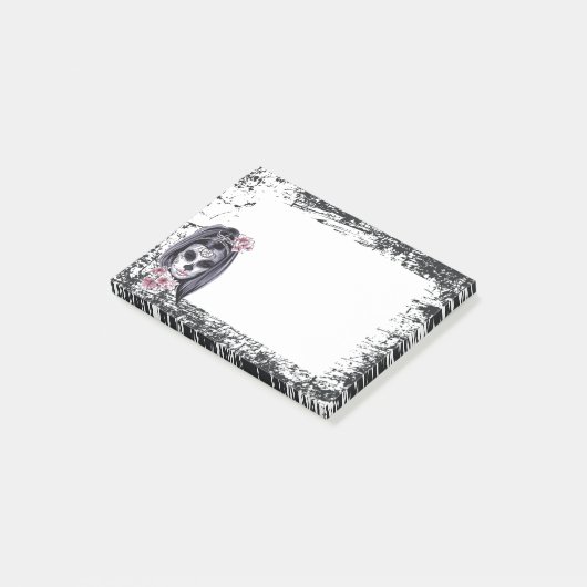 Grunge en schedel post-it® notes (Schuin)