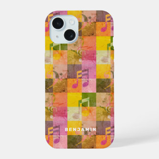 Grunge esthetiek Cool muziek kunst aangepaste naam iPhone 15 Case