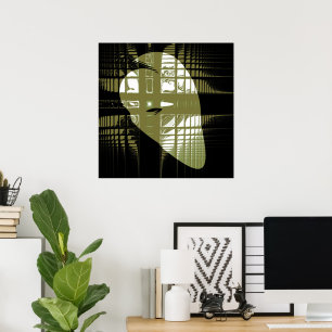 Grunge esthetische fractale kunst poster