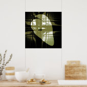 Grunge esthetische fractale kunst poster (Keuken)