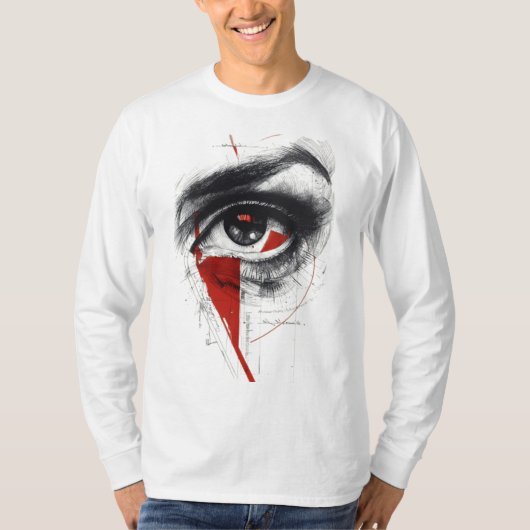 Grunge Eye T-shirt met lange mouwen (Voorkant)