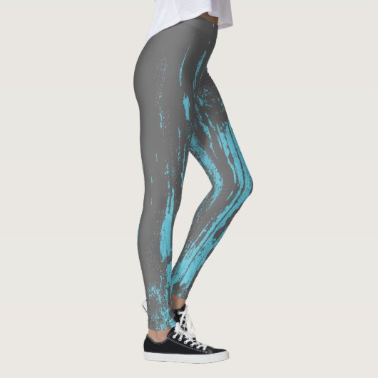 Grunge, Faded, Aqua Cool All-Over Print Tanktop Leggings (Rechts)