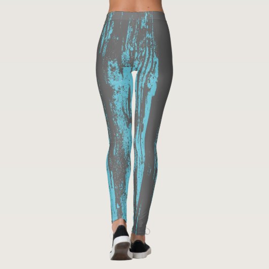 Grunge, Faded, Aqua Cool All-Over Print Tanktop Leggings (Achterkant)