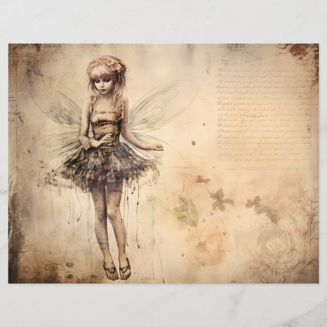 Grunge Fairy Scrapbook Papier (Voorkant)