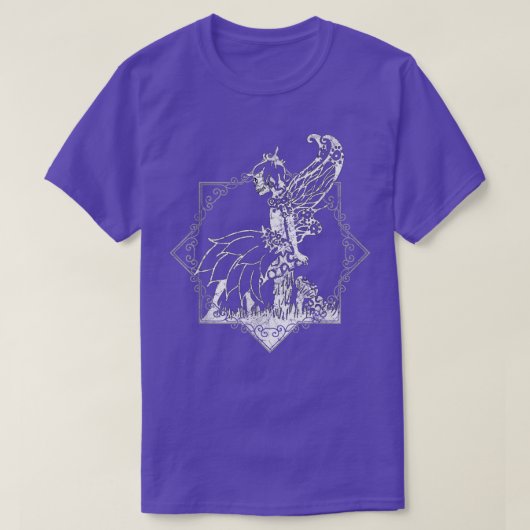 Grunge Fairycore Goth Fairy Skeleton on Mushroom T-shirt (Design voorkant)