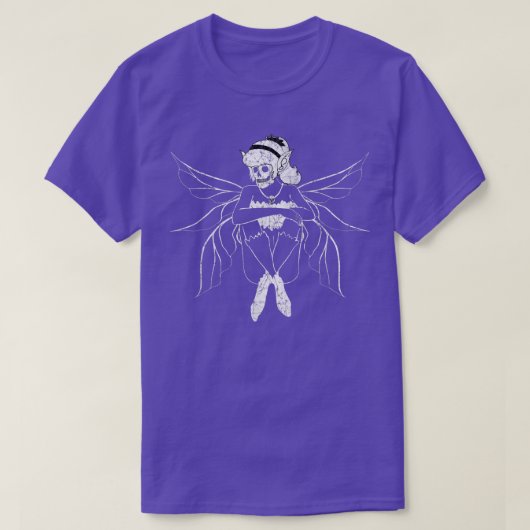 Grunge Fairycore Gothic Forest Fairy Skeleton T-shirt (Design voorkant)