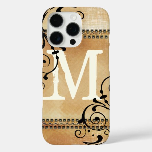  Grunge Faux Nail Head Monogram Case-Mate iPhone Case (Achterkant)