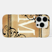  Grunge Faux Nail Head Monogram Case-Mate iPhone Case (Achterkant (horizontaal))