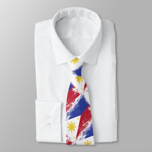 Grunge Filippijnse vlag Stropdas (Gebonden)