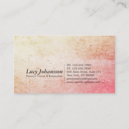 Grunge Fitness Personal Trainer Kettlebell Barbell Visitekaartje (Achterkant)