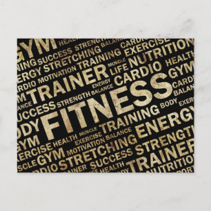 Grunge Fitness Post Card Briefkaart