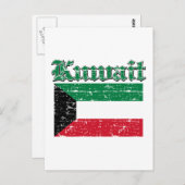 Grunge Flag Koeweit Briefkaart (Voorkant / Achterkant)