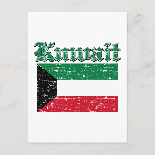 Grunge Flag Koeweit Briefkaart (Voorkant)