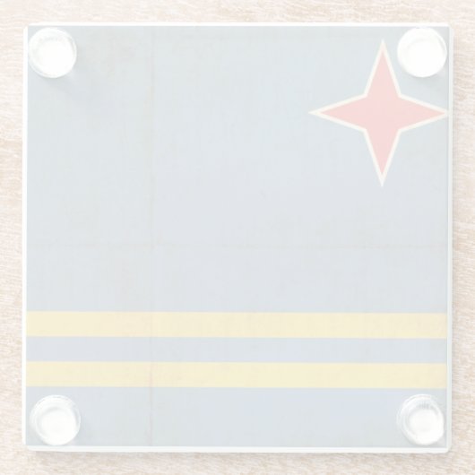 Grunge Flag van Aruba (Nederland) Glazen Onderzetter (Achterkant)