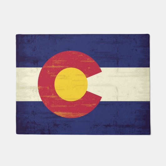 Grunge Flag van Colorado Deurmat (Voorkant)