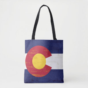 Grunge Flag van Colorado Tote Bag