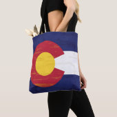 Grunge Flag van Colorado Tote Bag (Dichtbij)