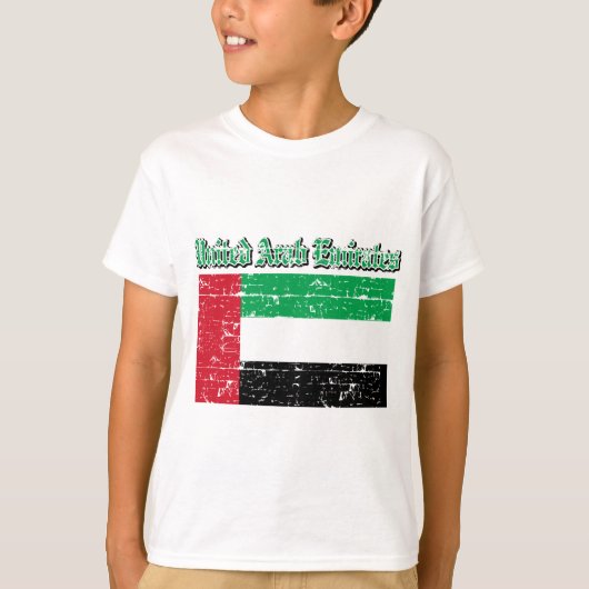 Grunge Flag van de Verenigde Arabische Emiraten T-shirt (Voorkant)