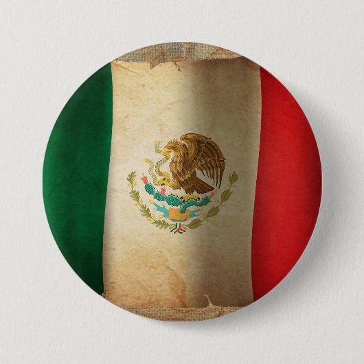 Grunge Flag van Mexico Ronde Button 7,6 Cm (Voorkant)
