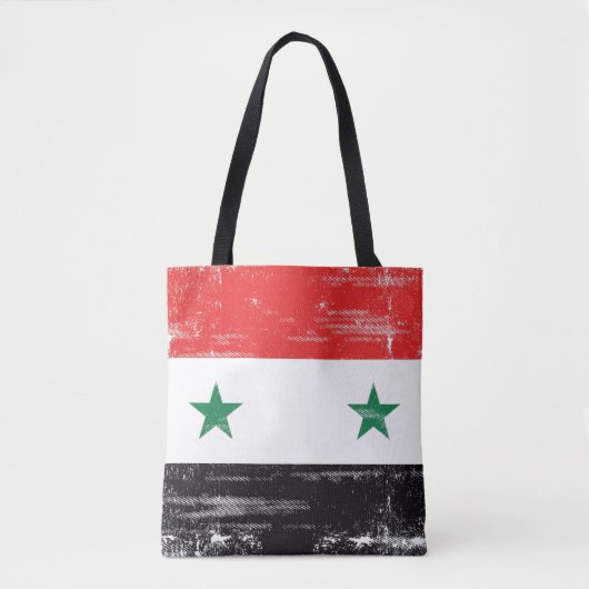 Grunge Flag van Syrië. Tote Bag (Voorkant)