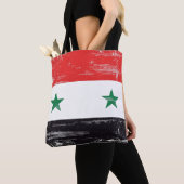 Grunge Flag van Syrië. Tote Bag (Dichtbij)