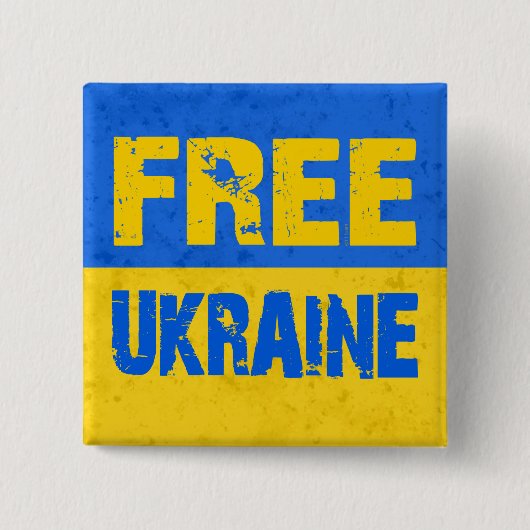 Grunge Flag voor Oekraïne Vierkante Button 5,1 Cm (Voorkant)