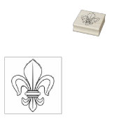 Grunge Fleur de Lis Outline Franse  Craft Rubberstempel (Gestempeld)