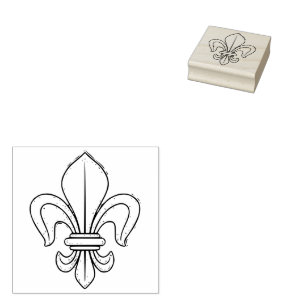 Grunge Fleur de Lis Outline Franse  Craft Rubberstempel