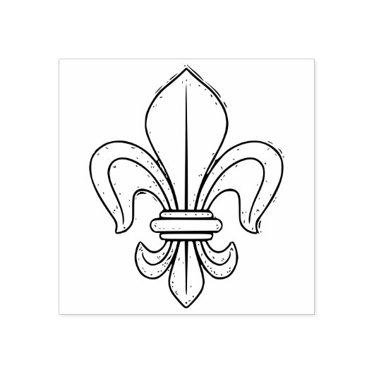 Grunge Fleur de Lis Outline Franse  Craft Rubberstempel (Afrduk)